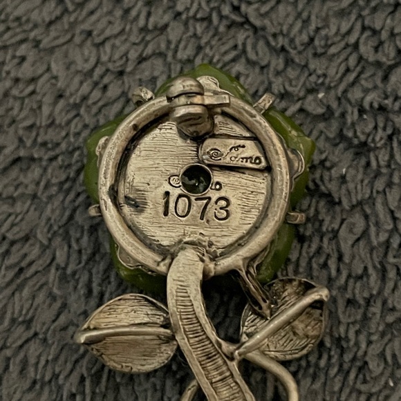 Vintage Signed Samo Flower Brooch Pin - Picture 3 of 3